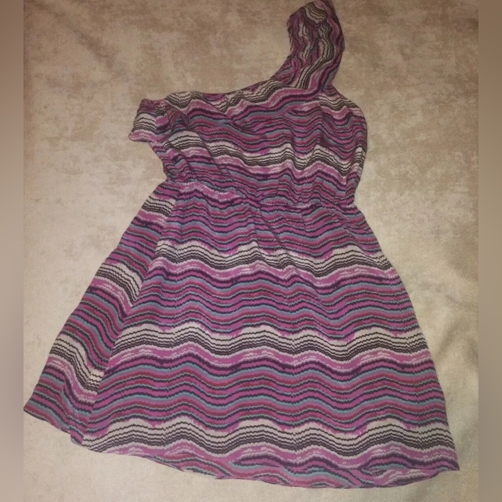 One-Shoulder Multicolor Dress small Bar lll